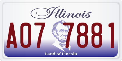 IL license plate A077881