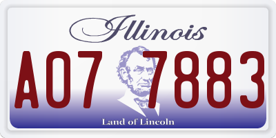 IL license plate A077883