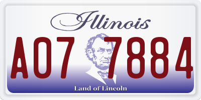 IL license plate A077884