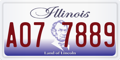 IL license plate A077889