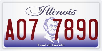 IL license plate A077890