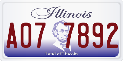 IL license plate A077892