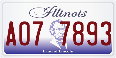 IL license plate A077893
