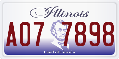 IL license plate A077898