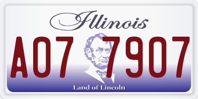 IL license plate A077907