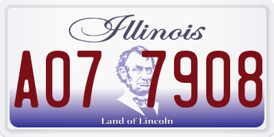 IL license plate A077908