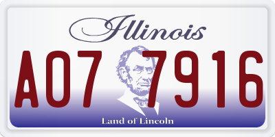 IL license plate A077916