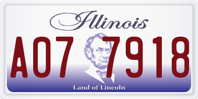 IL license plate A077918