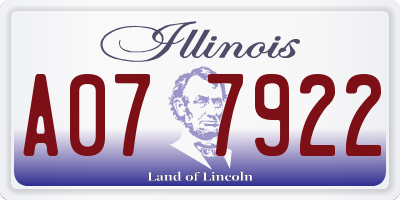 IL license plate A077922