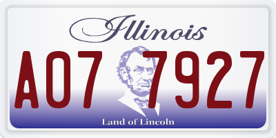 IL license plate A077927