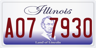 IL license plate A077930