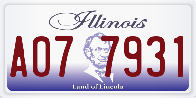 IL license plate A077931