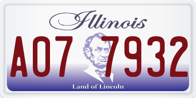 IL license plate A077932