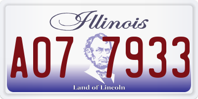 IL license plate A077933