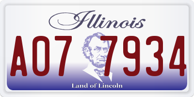 IL license plate A077934