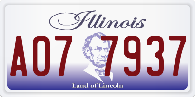 IL license plate A077937