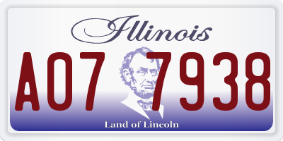 IL license plate A077938