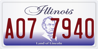 IL license plate A077940
