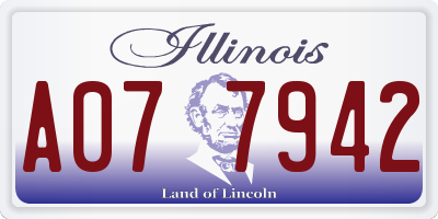 IL license plate A077942