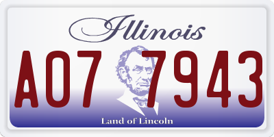 IL license plate A077943
