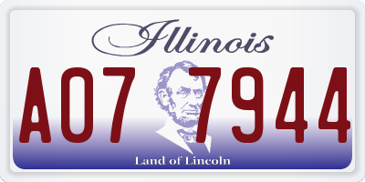 IL license plate A077944