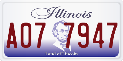 IL license plate A077947