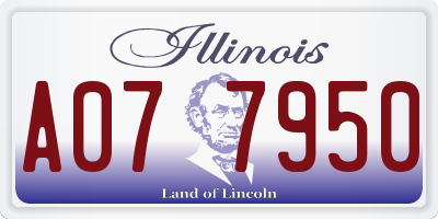 IL license plate A077950