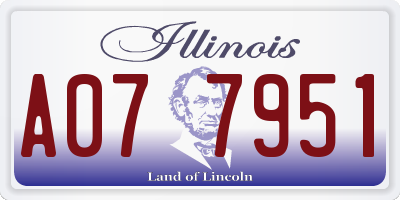 IL license plate A077951