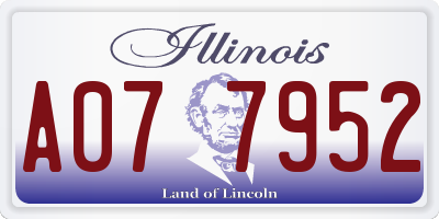IL license plate A077952