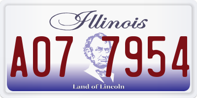 IL license plate A077954