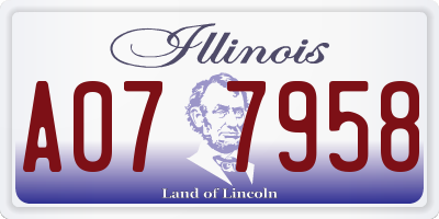 IL license plate A077958