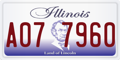 IL license plate A077960