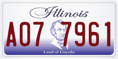 IL license plate A077961