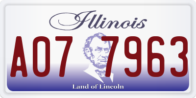 IL license plate A077963