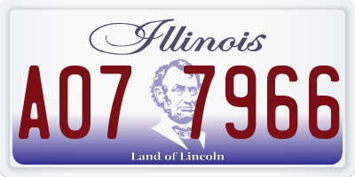 IL license plate A077966