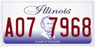 IL license plate A077968