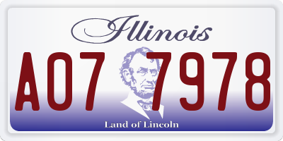 IL license plate A077978