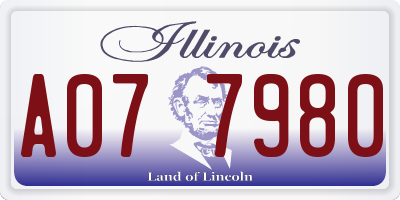 IL license plate A077980