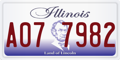 IL license plate A077982
