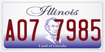 IL license plate A077985
