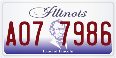 IL license plate A077986