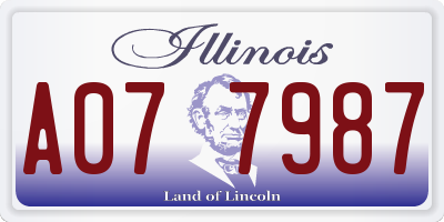 IL license plate A077987