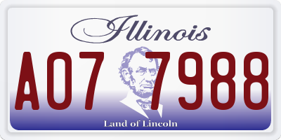IL license plate A077988