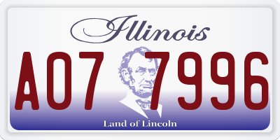 IL license plate A077996