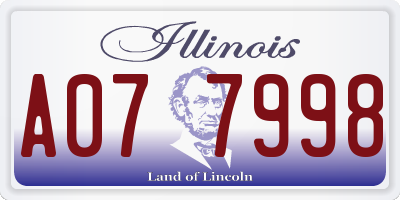 IL license plate A077998