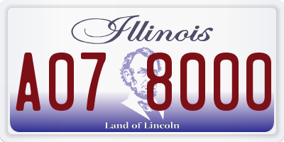 IL license plate A078000