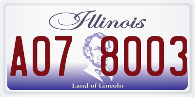 IL license plate A078003