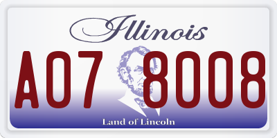 IL license plate A078008