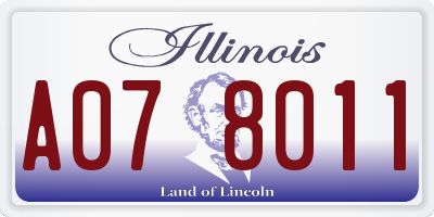 IL license plate A078011