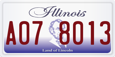 IL license plate A078013